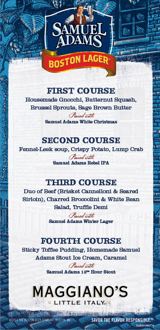 Maggiano's Beer Dinner Menu